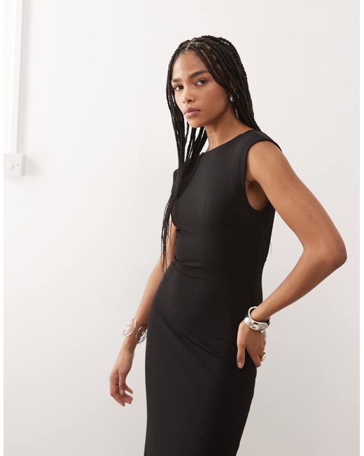 Noisy May Natural Ruche Detail Less Maxi Dress