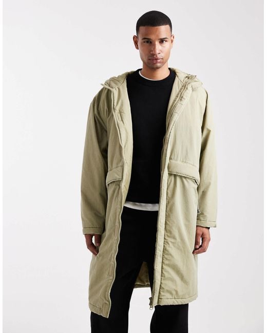 ASOS Natural Longline Parka Jacket for men