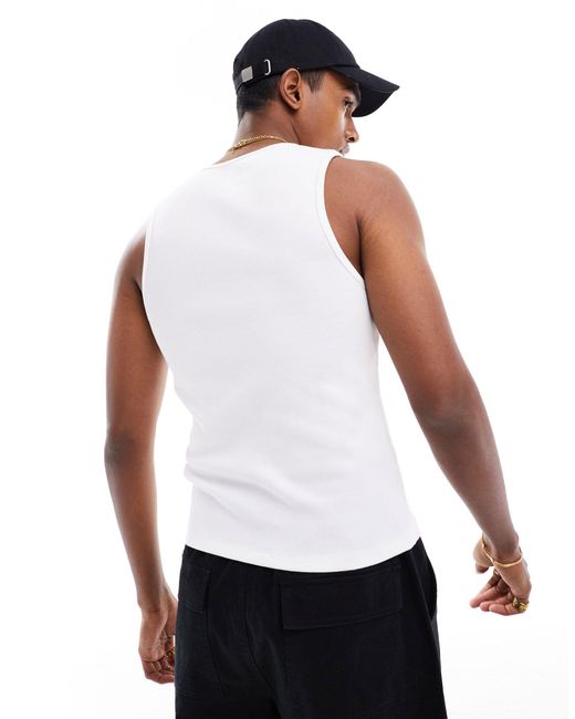 ASOS White Muscle Fit Rib Vest for men
