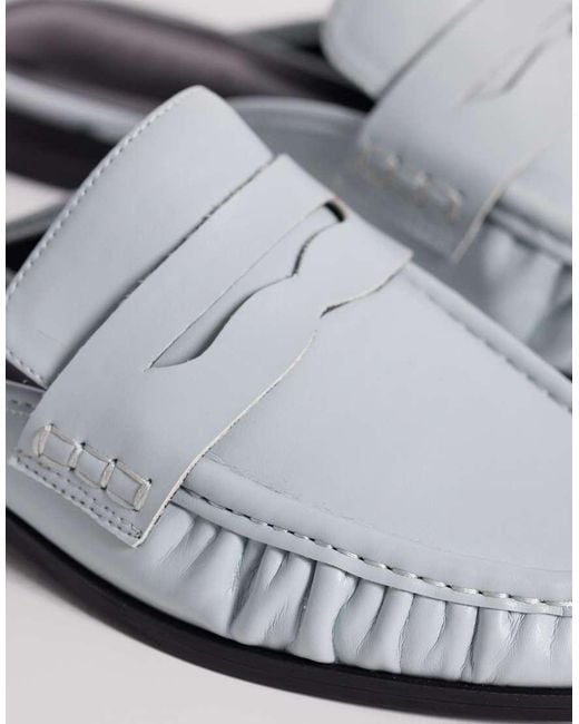 ASOS White Mouse Ruched Detail Loafer Mules
