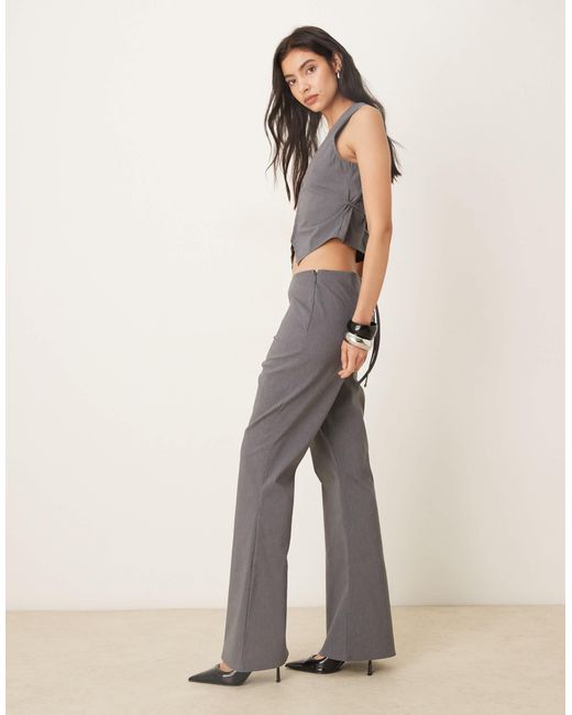 ASOS Natural Bengaline Slim Flare Trousers