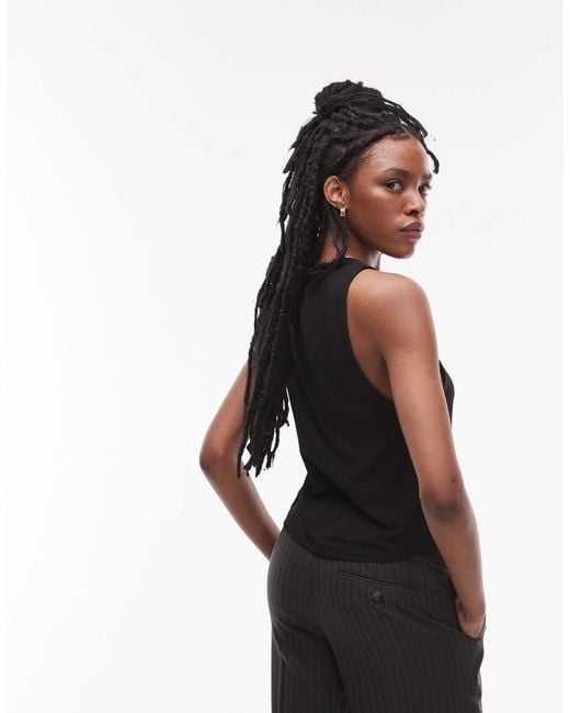 TOPSHOP Black Soft Loose Tank Top