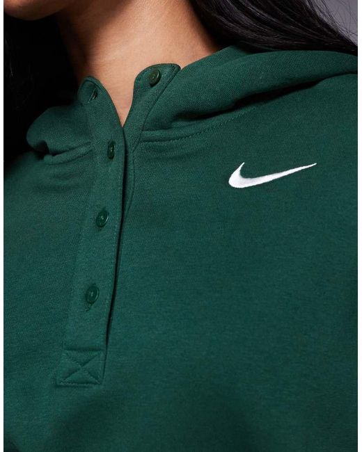 Nike Green Phoenix Fleece Oversized Cropped Hoodie
