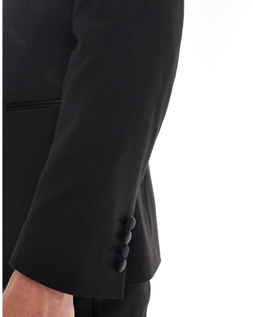 ASOS Blue Slim Fit Tuxedo Jacket for men
