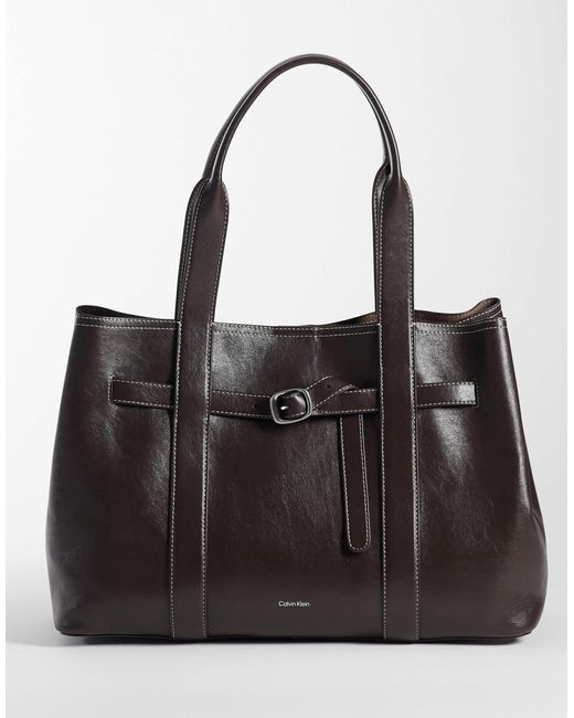 Calvin Klein Black Buckle Tote