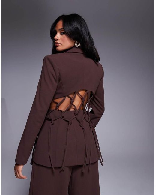 ASOS Brown Macrame Tailored Blazer Co-Ord