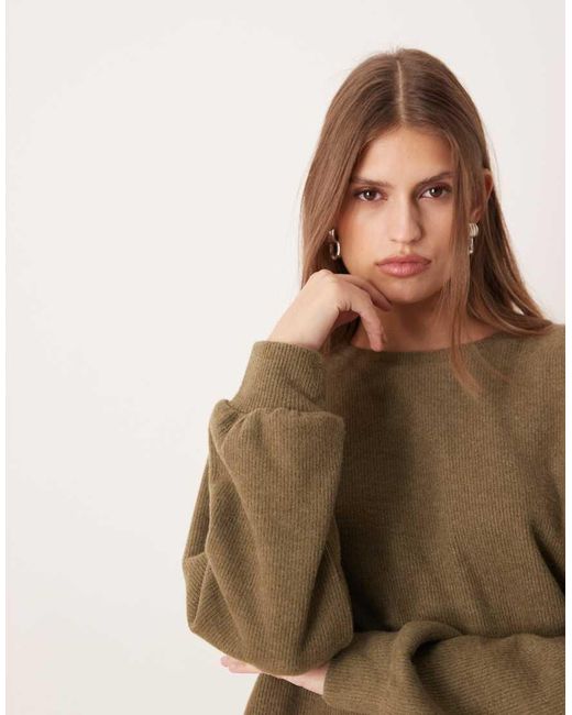 ASOS Natural Supersoft Brushed Cinched D-ring Detail Top
