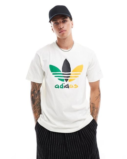 Adidas Originals White T-Shirt With// Trefoil for men