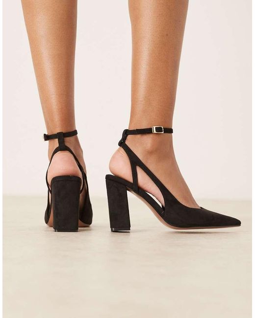 ASOS Brown Wide Fit Paisley High Block Heel Shoes