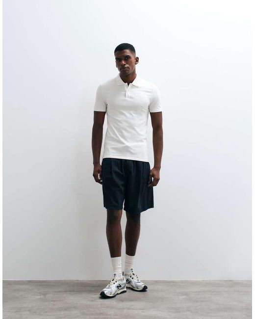 ASOS White Essentials Muscle Fit Polo for men