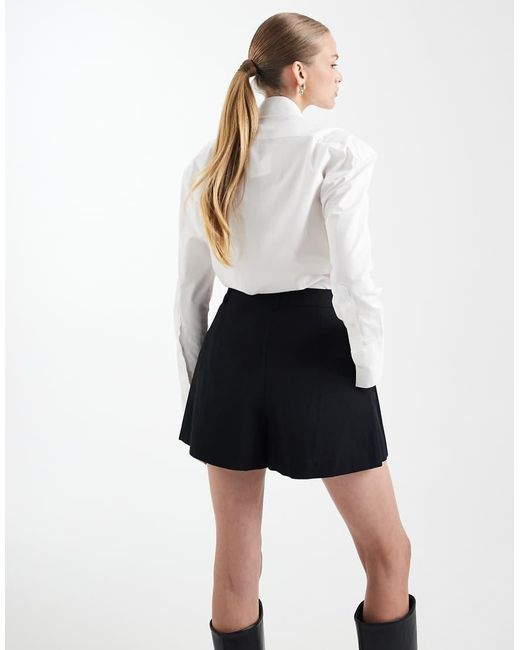 ASOS White Tailored A Line Shorts With Linen