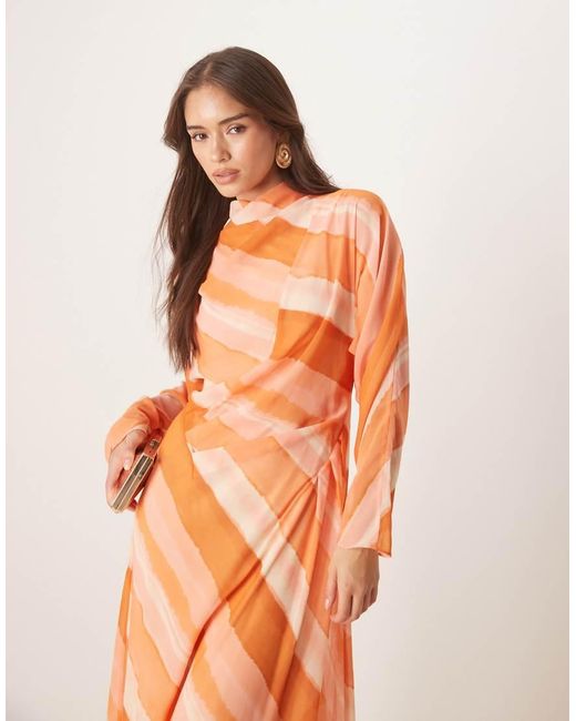 ASOS Hoogsluitende Maxi-Jurk in het Orange