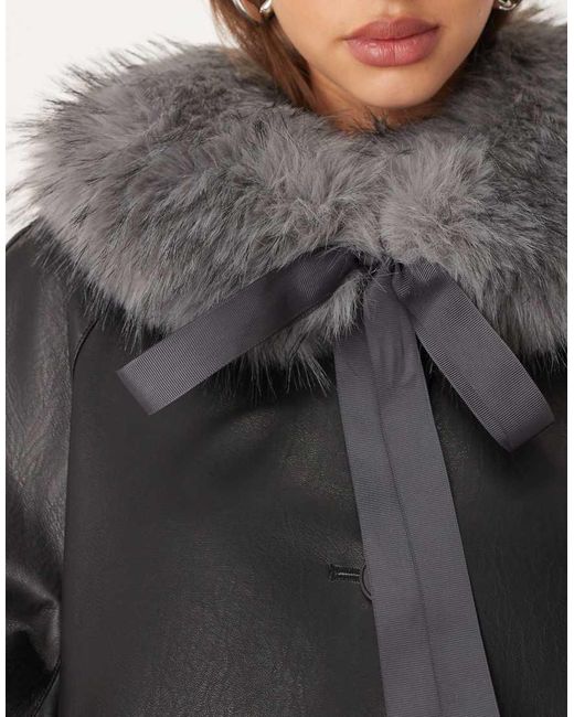 ASOS Gray Faux Fur Short Collar