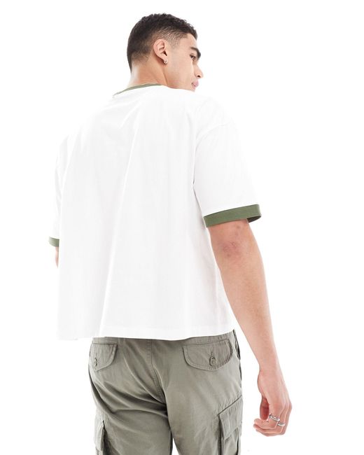 ASOS White Oversized Boxy Fit Ringer T-shirt for men