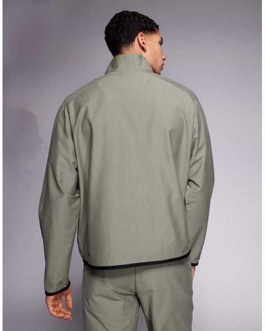 Nike Gray Tech Shori Full Zip Funnel Neck Track Jacket for men