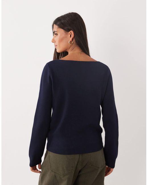 Pull col bateau Mango en coloris Blue