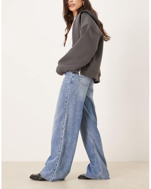 Lee Jeans Blue Stella High Rise Wide Leg Jeans
