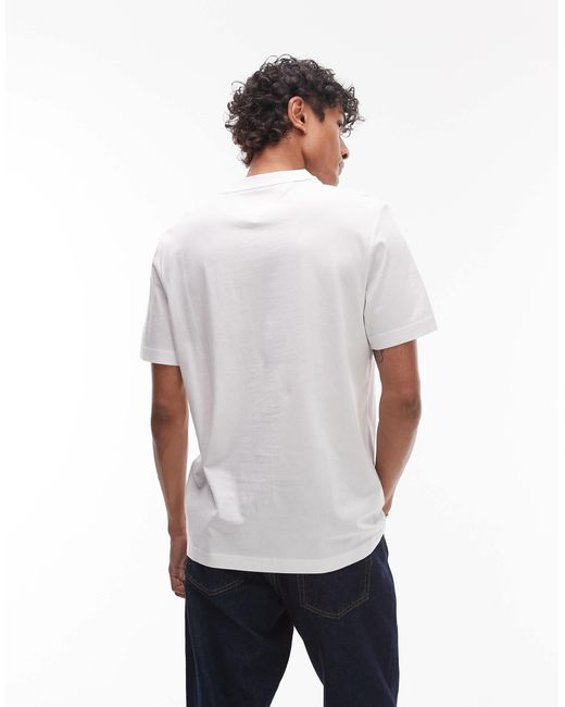 Tommy Hilfiger White Linear Flag Graphic T-shirt for men