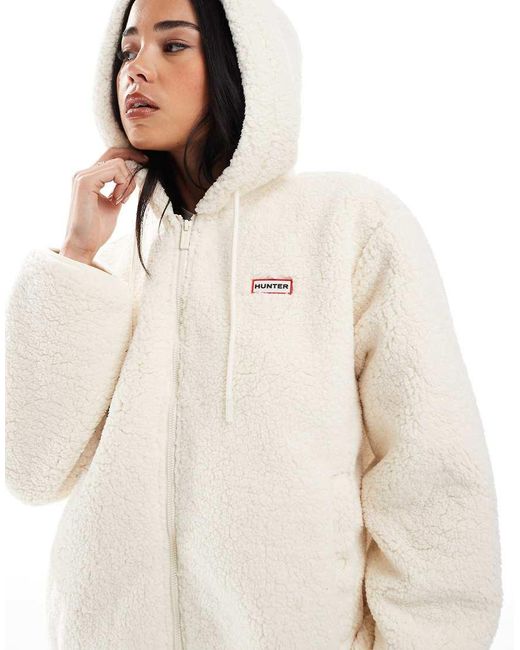 Hunter Natural Bonelle Borg Jacket With Hood