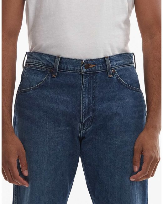 Wrangler – frontier – lockere, gerade geschnittene jeans in Blue für Herren