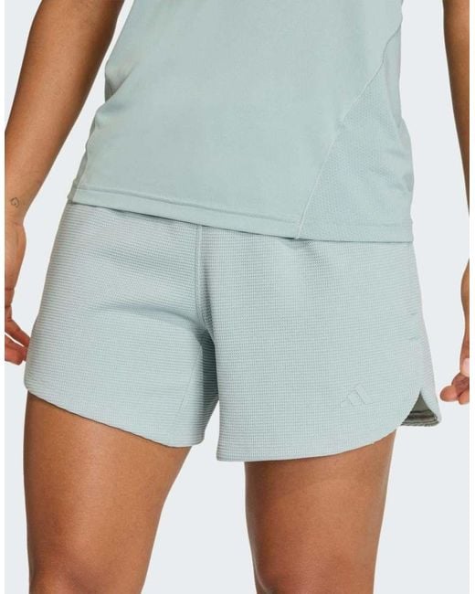 Adidas Originals Blue Pacer Workout Waffle Shorts