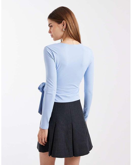 Miss Selfridge White Long Sleeve Wrap Top