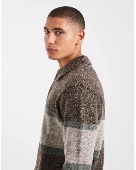 Levi's Gray Redwood Chest Stripe Rugby Knit Jumper for men
