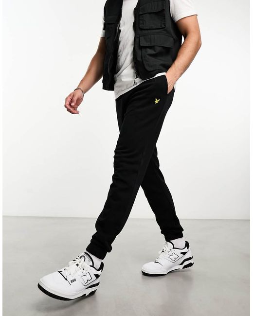 Lyle & Scott Black Icon Logo Slim Fit Trackies for men