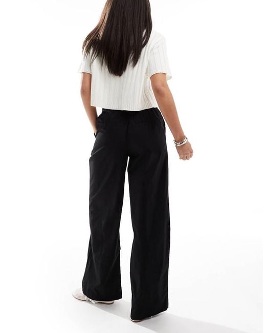 Cotton On Black Cotton On Pull On Wide Leg Trousers