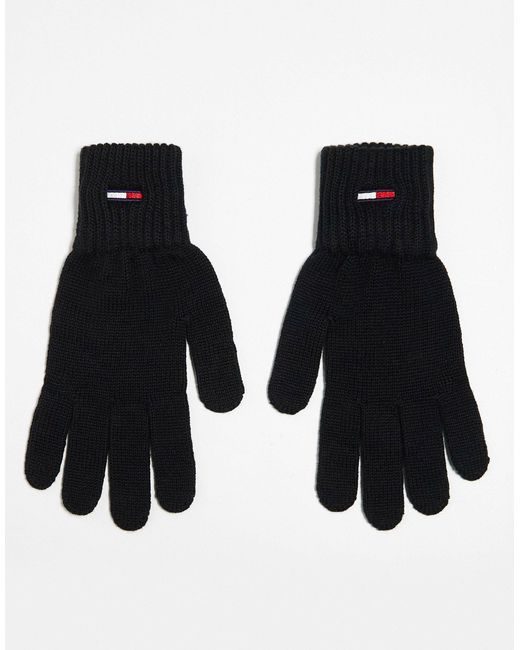 Tommy Hilfiger Black Flag Logo Gloves for men