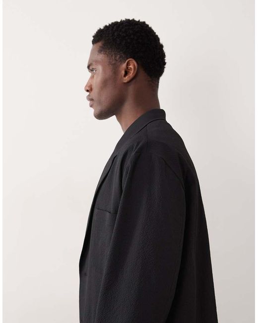 ASOS Black Smart Co-ords Slouchy Boxy Jacket for men