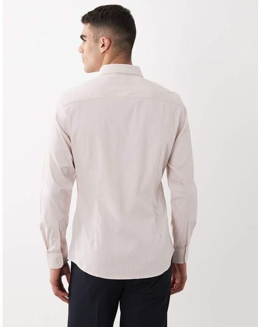 ASOS Gray Slim Textured Dress Shirt for men