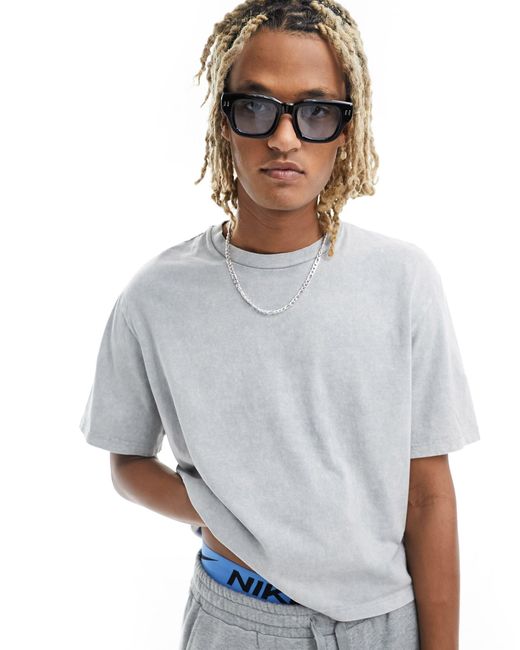 ASOS White Square Sunglasses With Blue Lens for men