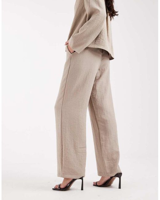 Object Natural Mix And Match Wide Leg Tailored Trouser Co-Ord