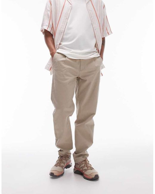 Topman Natural Tapered Chino Pants for men
