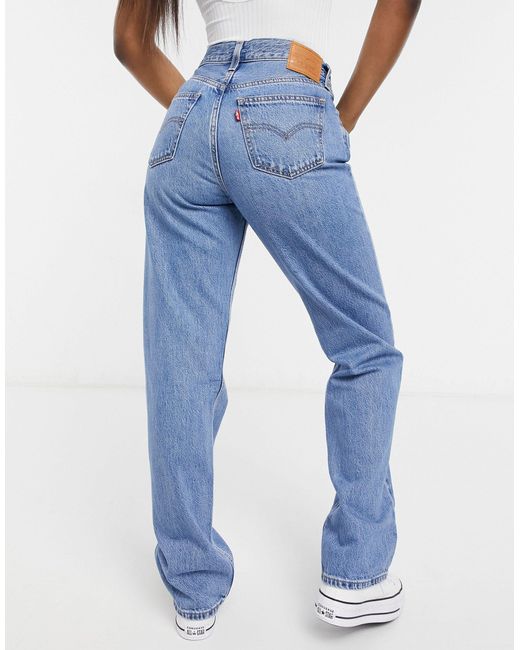Levi's Denim High Loose Straight Leg Jeans in Blue - Lyst