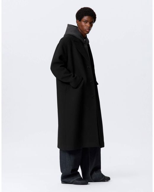 Weekday Black Wool Blend Coat for men