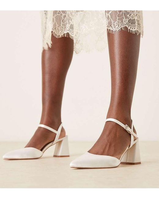Be Mine Wide Fit Brown Bridal Ravina Pointed Toe Block Heeled Shoes