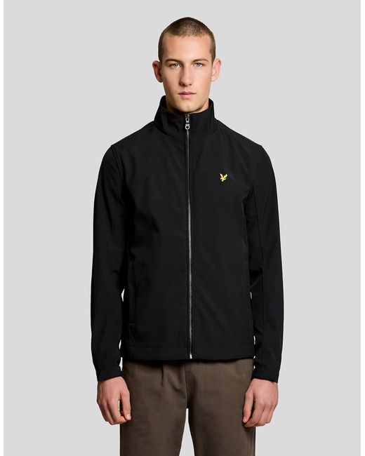 Lyle & Scott Black Mid Jackets Mesh Back Softshell Funnel Neck Jacket for men