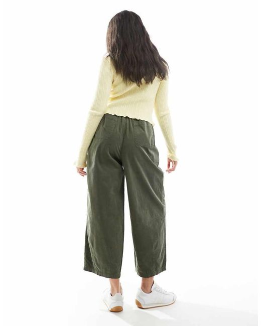 ASOS Green Cord Ankle Grazer Balloon Pants