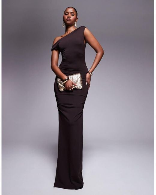 New Look Brown Fallen Shoulder Maxi Dress