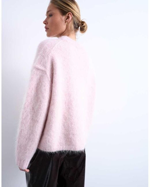 TOPSHOP White Knitted Premium Alpaca Jumper
