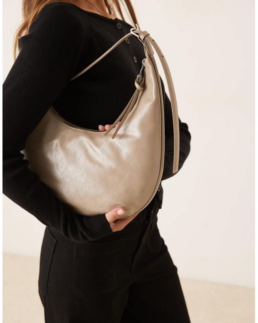 Mango Black Half Moon Shoulder Bag