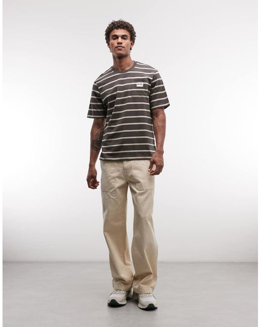 Stan Ray Brown Stripe Short Sleeve Pocket T-shirt for men
