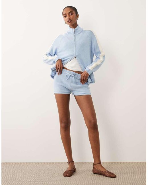 ASOS Blue Knitted Micro Short Co-Ord