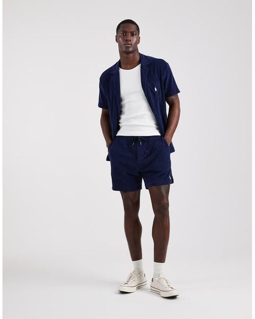 Polo Ralph Lauren Blue Icon Logo Co-ord Terry Cloth Shorts for men