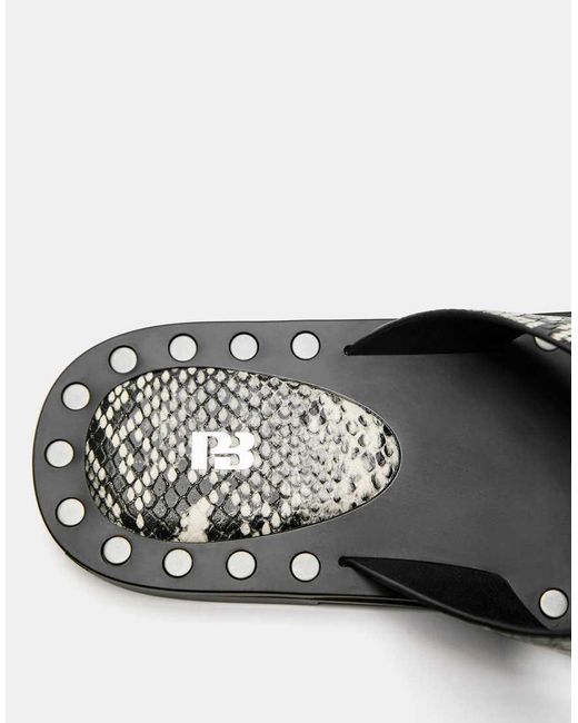 Pull&Bear White Flat Studded Sandals
