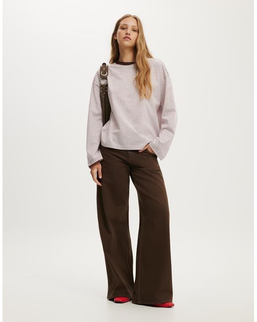 Cotton On White Boxy Long Sleeve Top
