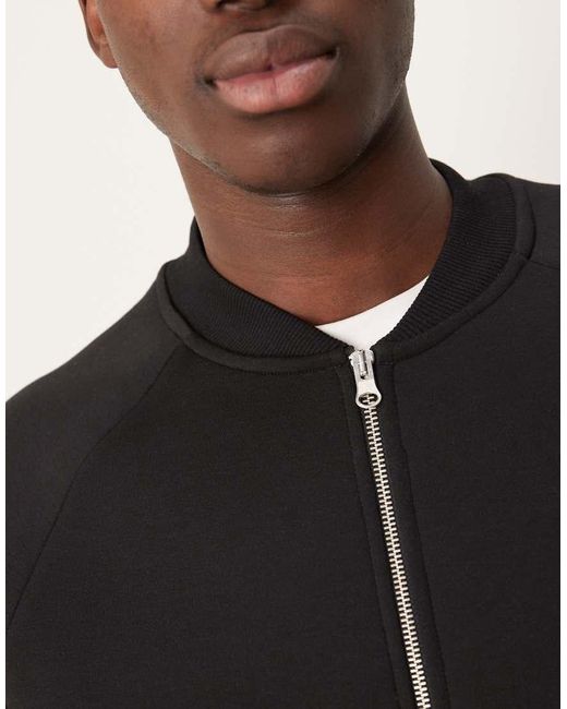 Chaqueta Bomber Negra Extragrande De Tejido Grueso Efecto Neopreno De ASOS de hombre de color Black