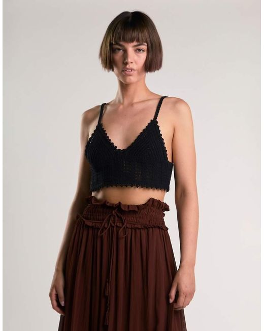 Glamorous Black Crochet Bralette